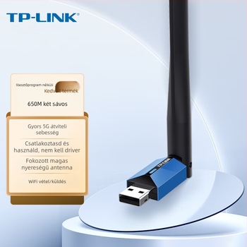 TP-LINK Tl-WDN5200H USB duál-sávos vezeték nélküli hálózati adapter, 650 Mbps, 2,4/5 GHz