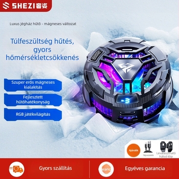 Luxurious SS06 Telefonhűtő mágneses hátlapi klipekkel, 15W, Type-C, ABS+alumínium-kerámia, 116 g, Digitális kijelző