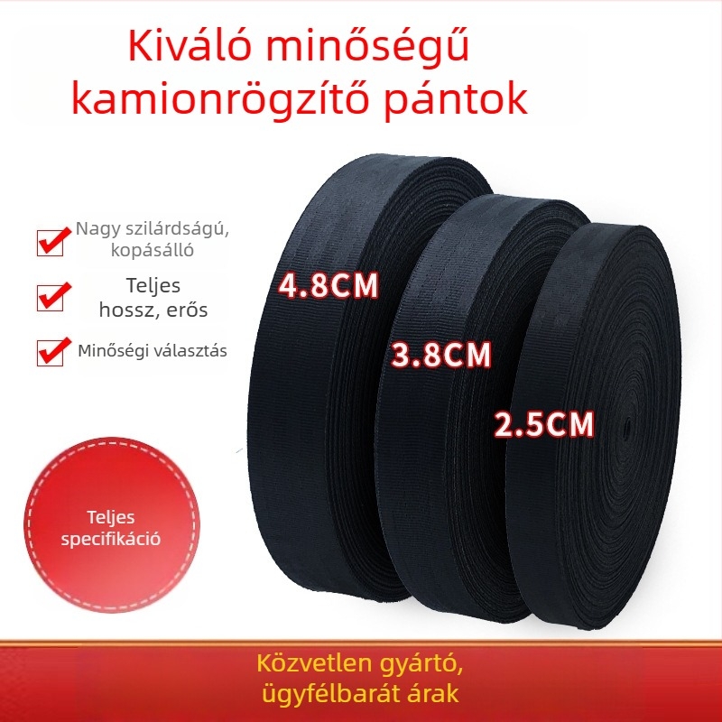 Poliészter rögzítő hevederek, 3T, szélesség 2.5/3.8/4.8 cm, modell 6-58