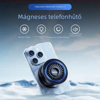 TELESIN mobilsz telefon élő közvetítés hűtőradiátor, félvezető mágneses hűtés, intelligens hűtés, 27W, Type-C, ABS, 85 g