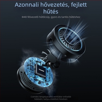 TELESIN mobilsz telefon élő közvetítés hűtőradiátor, félvezető mágneses hűtés, intelligens hűtés, 27W, Type-C, ABS, 85 g