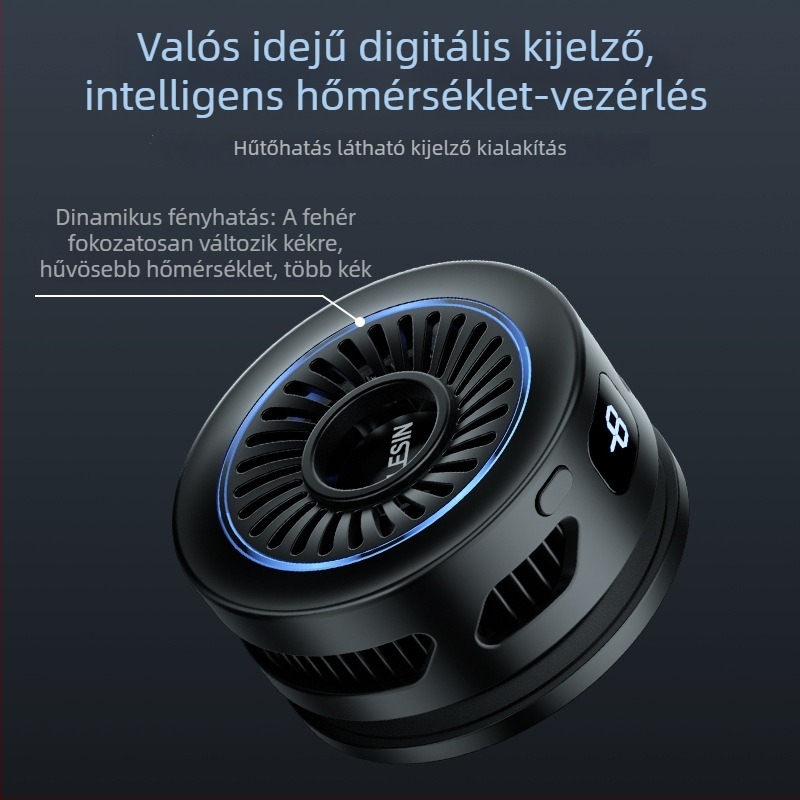 TELESIN mobilsz telefon élő közvetítés hűtőradiátor, félvezető mágneses hűtés, intelligens hűtés, 27W, Type-C, ABS, 85 g