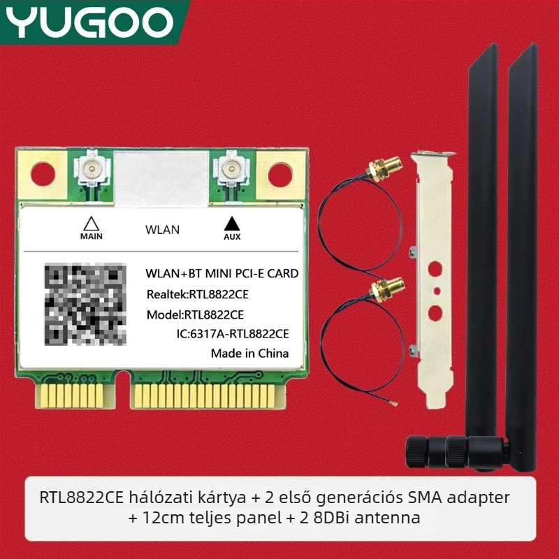 RTL8822CE Mini PCIe Vezeték nélküli Hálózati Kártya, 1200 Mbps, 802.11ac