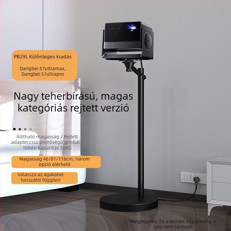 Fali projektor állvány rejtett padlólábakkal, modell CINE-PB29L, márka Thinking of Shadow, súly 6,5 kg, nem importált