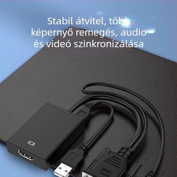 VGA–HDMI adapter, modellt Vga to hdmi, TV/monitor használatra, távoli ébresztés nem támogatott