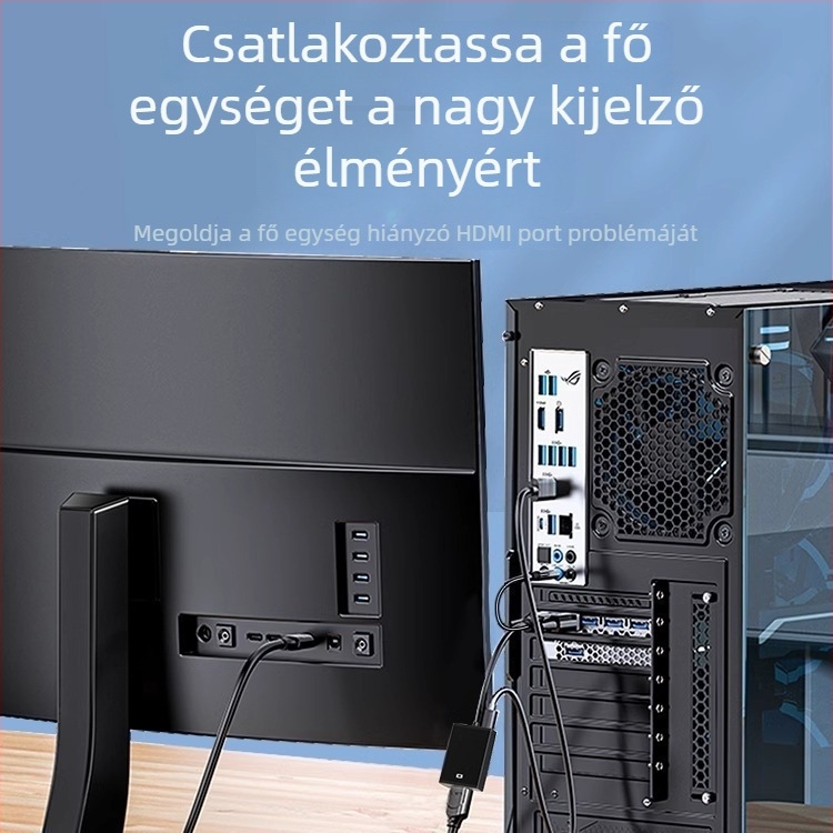 VGA–HDMI adapter, modellt Vga to hdmi, TV/monitor használatra, távoli ébresztés nem támogatott