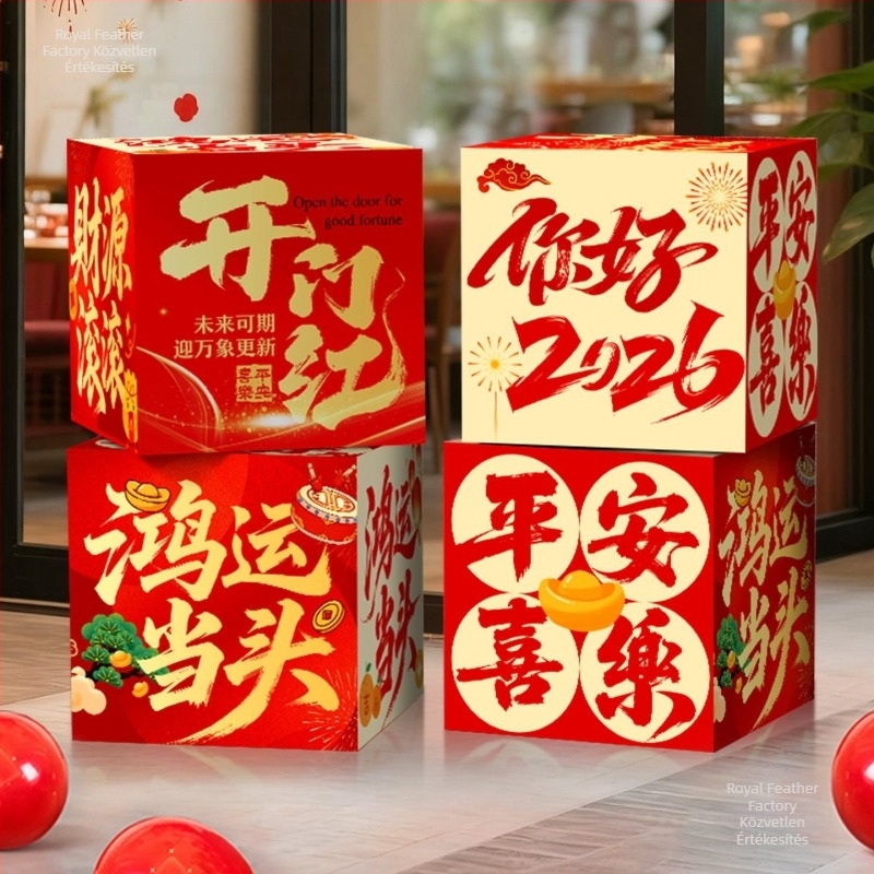 Irodai dekorációhoz rekvizit — animált stílus, papír anyag, check-in doboz rekvizit