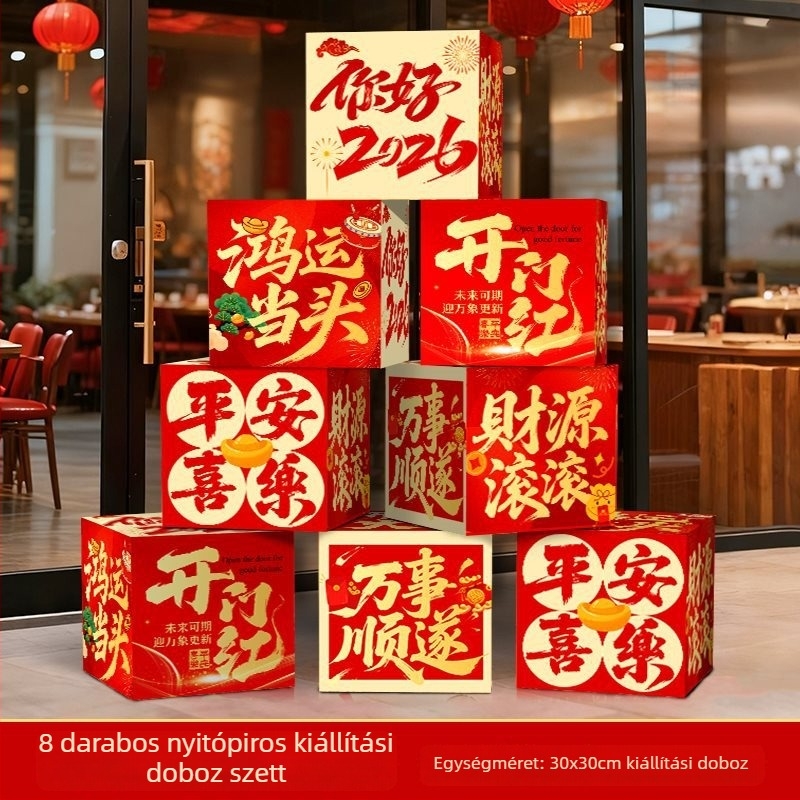 Irodai dekorációhoz rekvizit — animált stílus, papír anyag, check-in doboz rekvizit