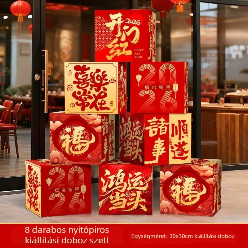Irodai dekorációhoz rekvizit — animált stílus, papír anyag, check-in doboz rekvizit