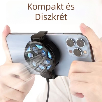 X18 Telefonhűtő – 5W, ABS+Fém, USB-C, Csendes légáramú hűtés, 3 fokozat
