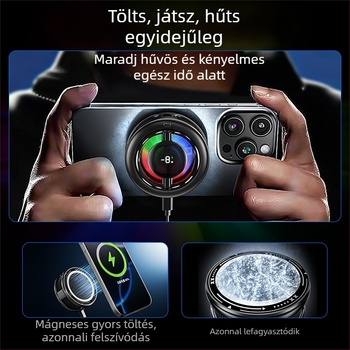 Mobiltelefon hűtőpad mágneses hátlapi klippel és félvezető hűtéssel — 10W, ABS+Metal, CX19 modell, játékokhoz