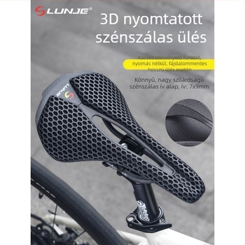 Kerékpárnyerege, karbon szálas, 3D nyomtatott, modell zd007, kompatibilis hagyományos kerékpárokkal