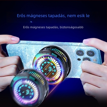 Félvezető nagy képernyős digitális hűtő mágneses rögzítéssel és klipsz dizájnnal – Modell F29, 10W, ABS+alumíniumötvözet, Type-C csatlakozó