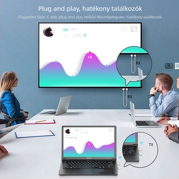HDMI nélküli képernyő projektor HDM2 – 1080P, kompatibilis laptopok/tableták/telefonok, energiagazdálkodás, 60 cm-es kábel