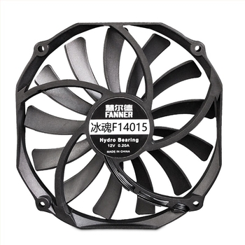 Asztali számítógép ház hűtőventilátora, Ice Soul F14015, ultra vékony kivitel, 4‑pin PWM, csavarfurat-távolság 10,5 mm