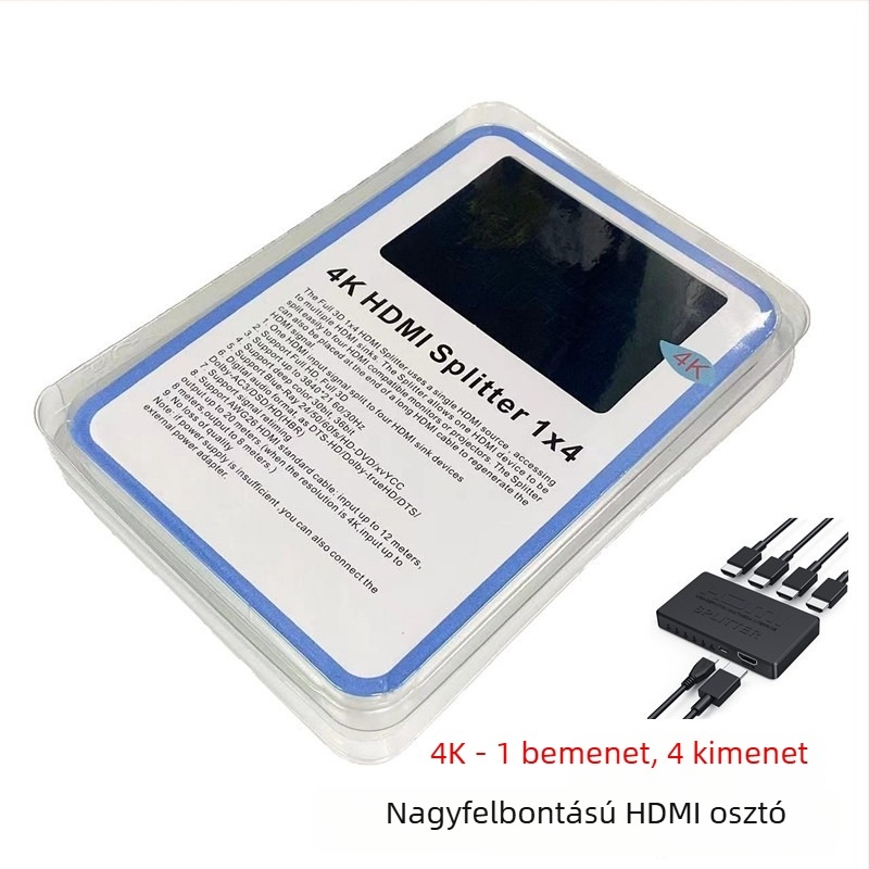 HDMI 1x4 elosztó 4K30 támogatással, távoli ébresztés és energiaellátás-kezelés