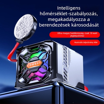 FY-01 Líquid hűtő radiátor, 45W félvezető hűtő, ABS+alumíniumötvözet, Type-C csatlakozó, tömege 900 g, univerzális telefonokra és tabletekre, csendes üzem élő közvetítéshez
