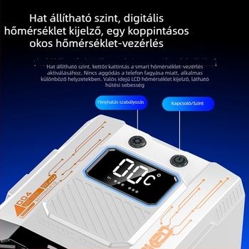 FY-01 Líquid hűtő radiátor, 45W félvezető hűtő, ABS+alumíniumötvözet, Type-C csatlakozó, tömege 900 g, univerzális telefonokra és tabletekre, csendes üzem élő közvetítéshez