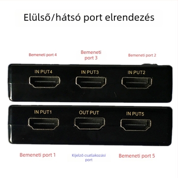 HDMI kapcsoló 5x1, 4K/30Hz, távirányítóval