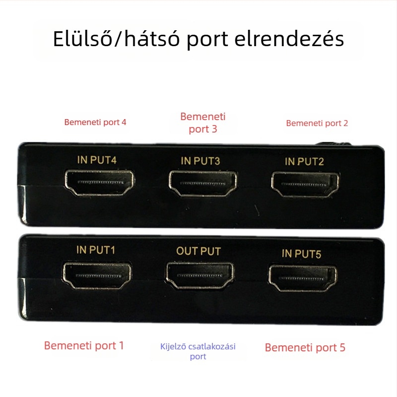 HDMI kapcsoló 5x1, 4K/30Hz, távirányítóval