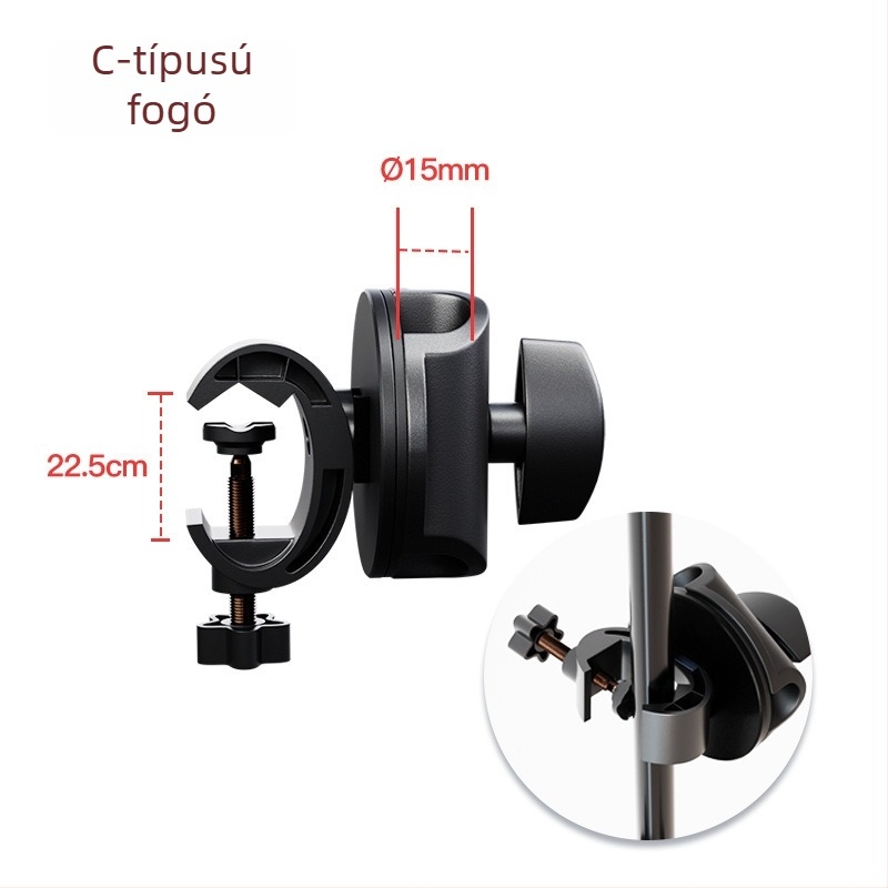 Create Win Chuck Mikrofon kinyúló csipesz – padlón álló cantilever tartó forgó univerzális keresztvas audio kiegészítőkhöz