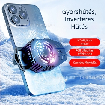 JWQ05 Mobiltelefon hűtőklipsz digitális kijelzővel, ABS+fém, adatkábel interfész