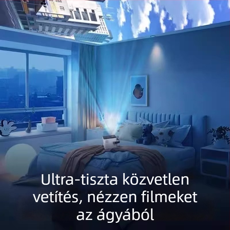 Okos otthoni projektor, Ultra HD otthoni mozihoz, falra vetítés Wi‑Fi-vel, szemvédő funkció