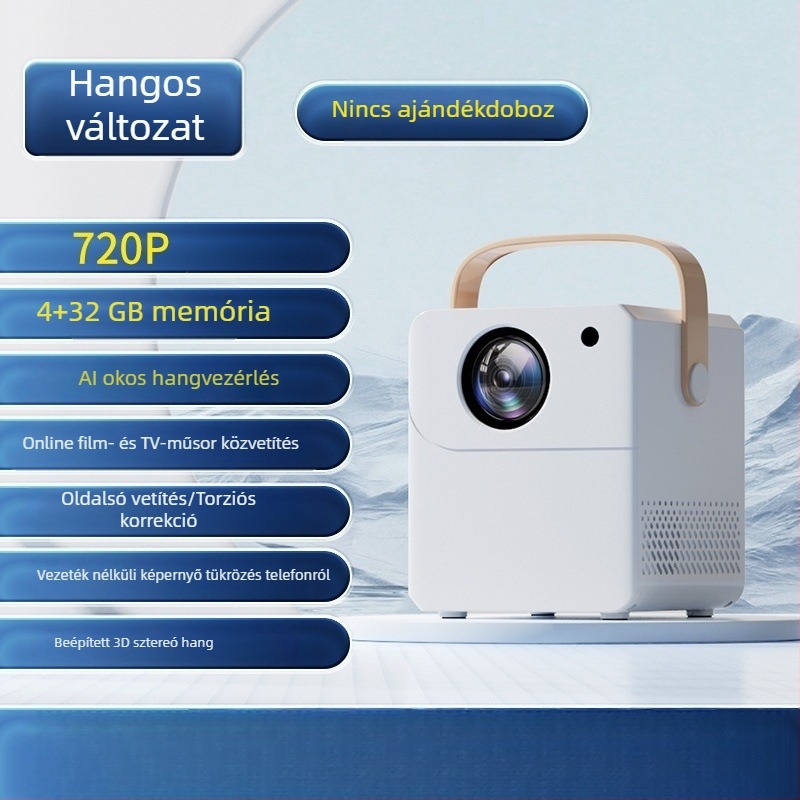 Okos otthoni projektor, Ultra HD otthoni mozihoz, falra vetítés Wi‑Fi-vel, szemvédő funkció