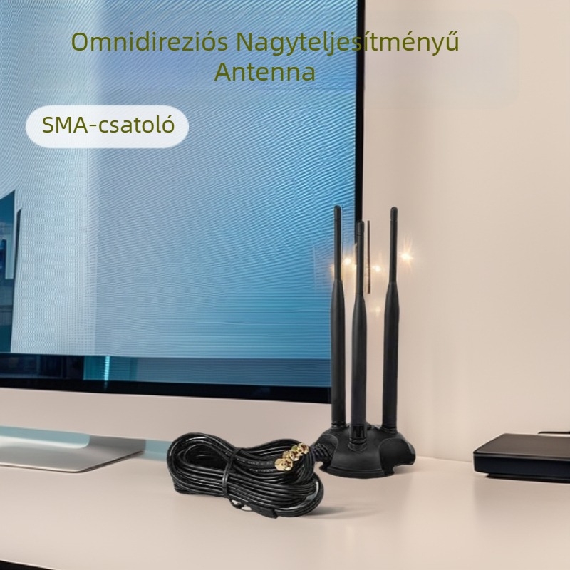 Mindenirányú nagynyereségű vezeték nélküli router külső asztali antennával, dual-band 2.4/5.8 GHz