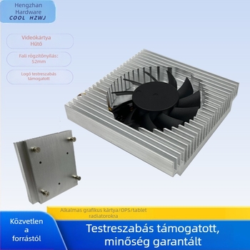CPU hűtő, alumínium, hidraulikus csapágy, 2000 RPM, zaj 22 dB, léghűtés