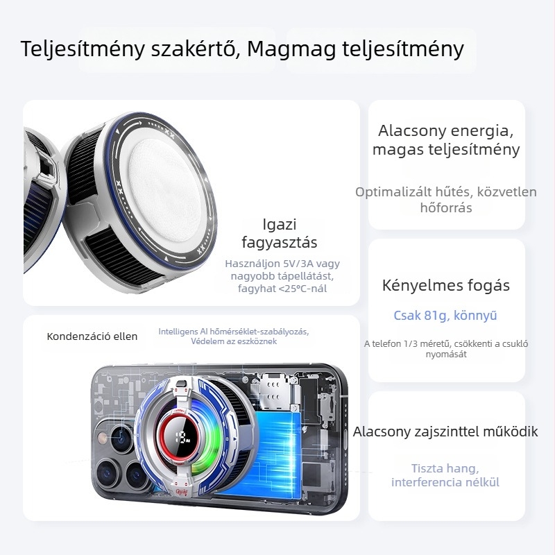 CX16 telefonhűtő – 15W, ABS, Type-C, 82,5 g