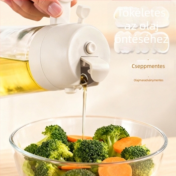 Üveg- és PP-anyagból készült olajspray-palack, kettős használat, nyomásra permetezés, élelmiszer-minőségű