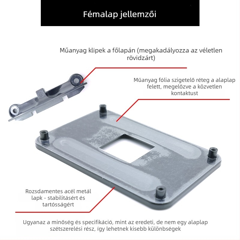 AM4 fém hűtőbázis-záró, AMD AM4 kompatibilis, modell AM4 base buckle, anyag vas