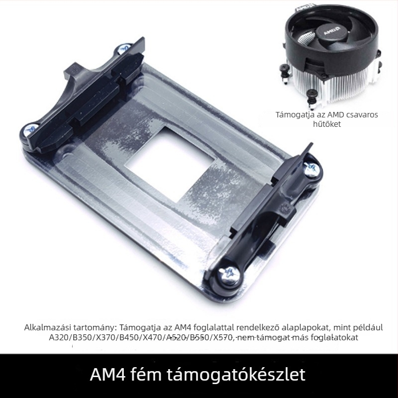 AM4 fém hűtőbázis-záró, AMD AM4 kompatibilis, modell AM4 base buckle, anyag vas