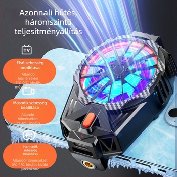 Feilibake X57 okostelefon hűtő radiátor — Type-C csatlakozás, 45 mm ventillátor, ABS + alumínium ötvözet, kompatibil iPhone és Android készülékekkel, három fokozatú hőmérséklet-szabályzás
