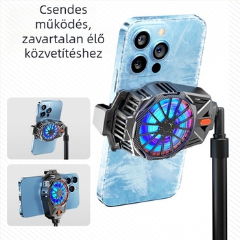 Feilibake X57 okostelefon hűtő radiátor — Type-C csatlakozás, 45 mm ventillátor, ABS + alumínium ötvözet, kompatibil iPhone és Android készülékekkel, három fokozatú hőmérséklet-szabályzás
