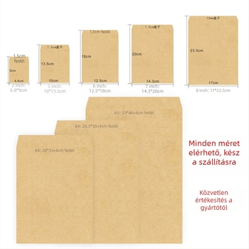 Papír mintatáska, kínai boríték stílus, modell No.5/DL, nyomtatott logó, testreszabható feldolgozás