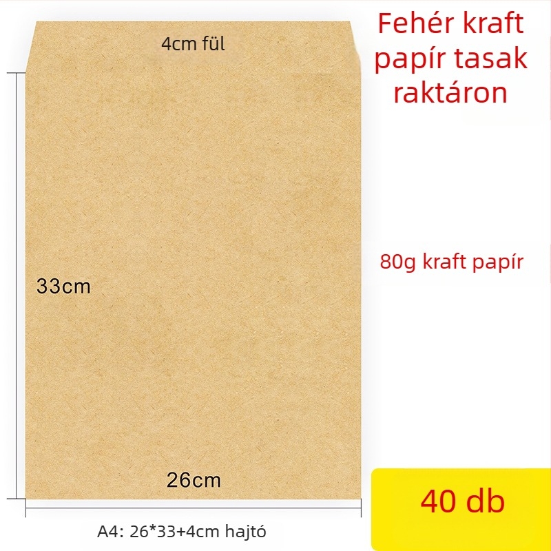 Papír mintatáska, kínai boríték stílus, modell No.5/DL, nyomtatott logó, testreszabható feldolgozás