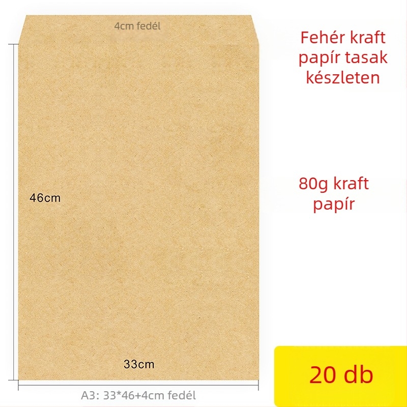 Papír mintatáska, kínai boríték stílus, modell No.5/DL, nyomtatott logó, testreszabható feldolgozás