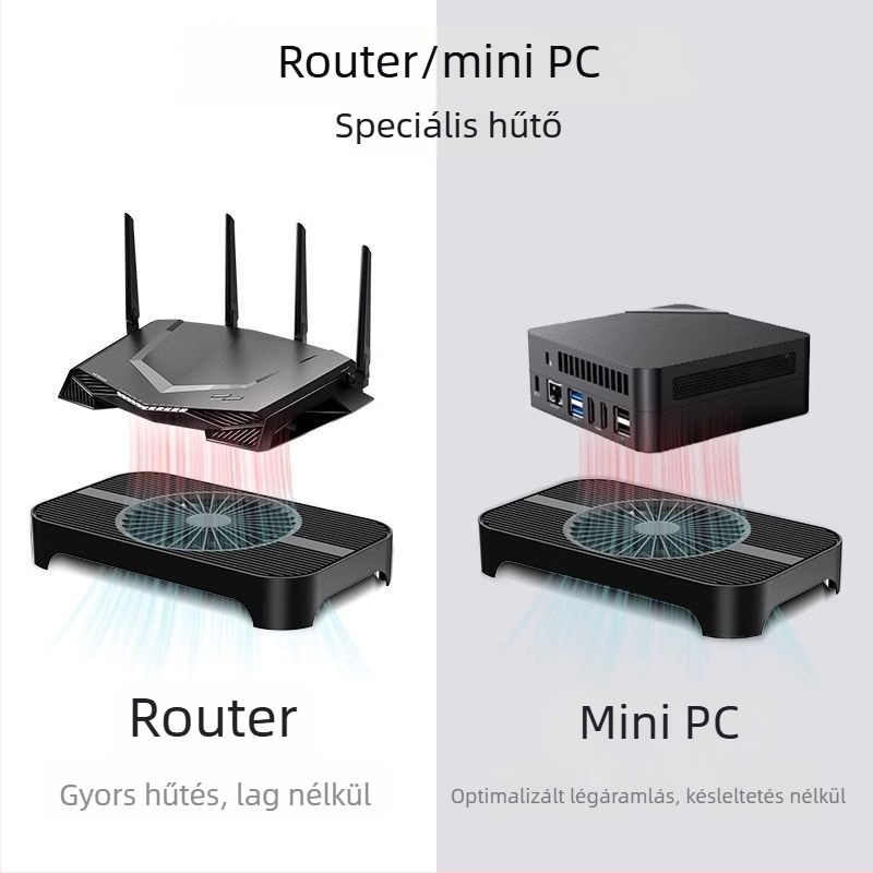Z-X3 Router hűtőalap USB ventilátorral, hidraulikus csapágy, 1100 RPM, 18 dBA, levegő hűtés