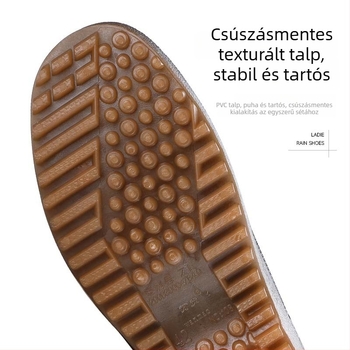 Wanmao unisex PVC esőcsizma texturált bőrhatású, vízálló, csúszásmentes gumi talp, meleg bélés, modell Wm-108
