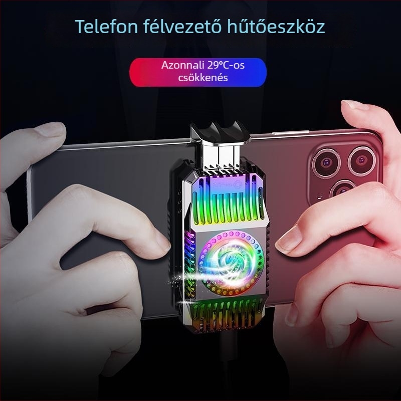 Mobiltelefon hűtőpad játékokhoz félvezetőkkel gyorshűtéssel és csendes élő közvetítéshez való állvánnyal