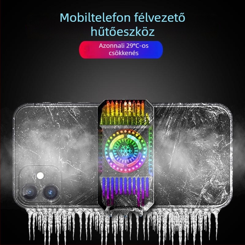 Mobiltelefon hűtőpad játékokhoz félvezetőkkel gyorshűtéssel és csendes élő közvetítéshez való állvánnyal