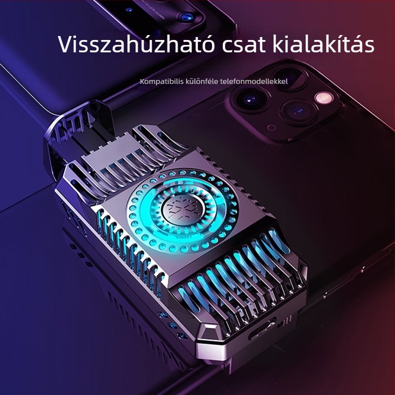 Mobiltelefon hűtőpad játékokhoz félvezetőkkel gyorshűtéssel és csendes élő közvetítéshez való állvánnyal