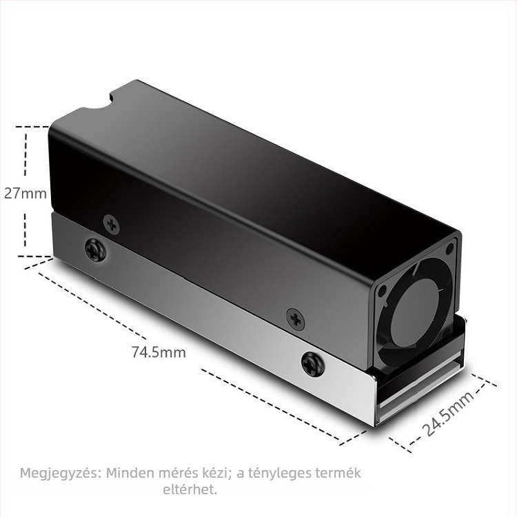 JIUSHARK M.2 2280 SSD hűtőventilátor, PCIe 5.0, alumínium hűtőbordás, hidraulikus csapágy, 8000 RPM