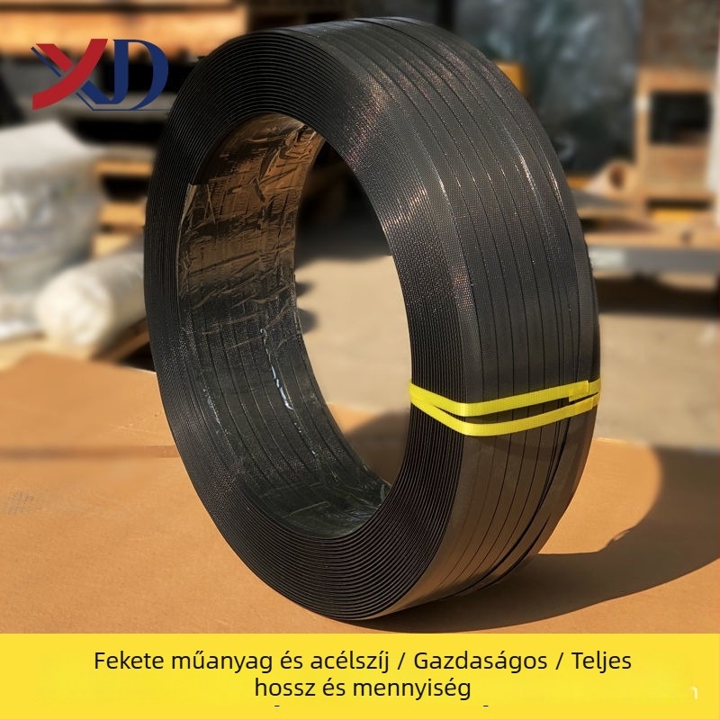 Plasztikacél csomagolóöv – Szövött csomagoló szalag kézi forrasztó csattal, 0,8 mm, szakítószilárdság 480 kg, tömeg 10 kg, 1608 PET