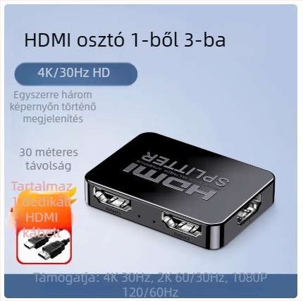 HDMI osztó 1x2, Unnlink 1821, 4K30Hz