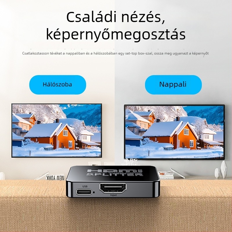 HDMI osztó 1x2, Unnlink 1821, 4K30Hz