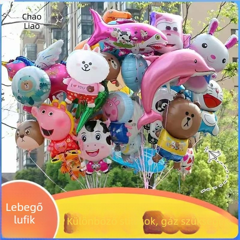 Karikatúra formájú héliumos ballonok alumínium fóliából parkok és terek számára