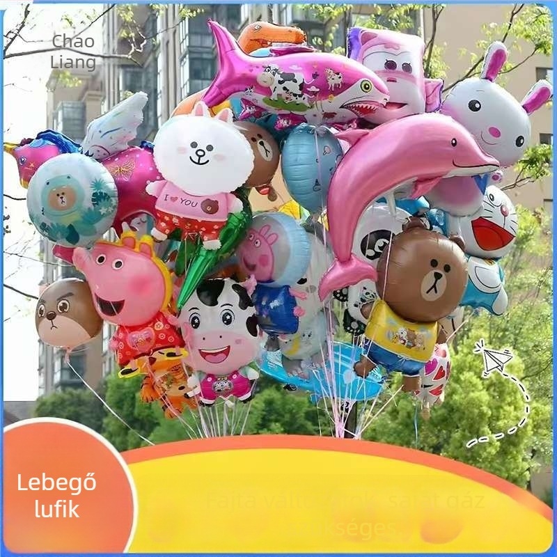 Karikatúra formájú héliumos ballonok alumínium fóliából parkok és terek számára